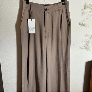 Zara Double Pleat Wide-Leg Pants